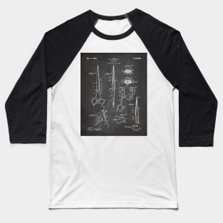 Hair Scissors Patent - Salon Art - Black Chalkboard Baseball T-Shirt